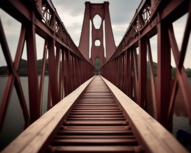 Un pont avec un pont qui dit "un pont" dessus.