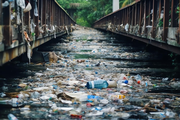 Un pont qui contient des déchets
