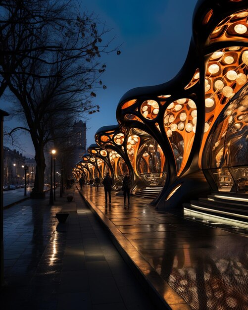 Photo un pont qui a une lumière sur lui qui dit le mot sur lui