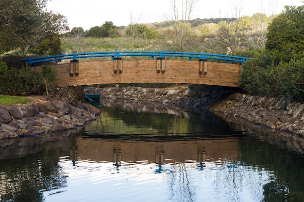 Pont sur la rivière dans le parc