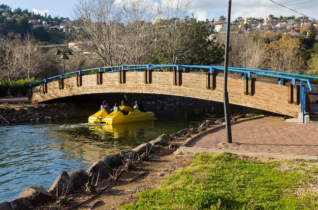 Pont sur la rivière dans le parc