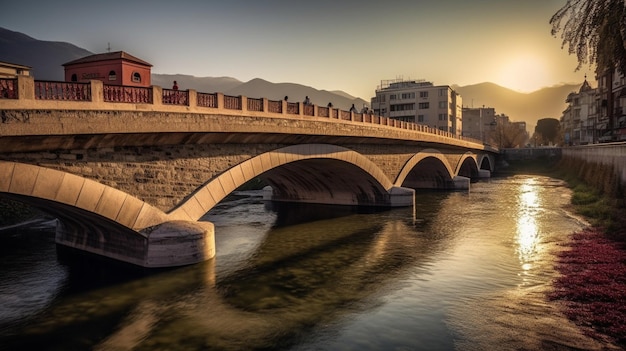 Un pont sur la rivière à taormina