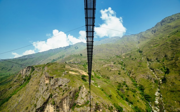 Pont suspendu Adventure à Gorkha, au Népal.