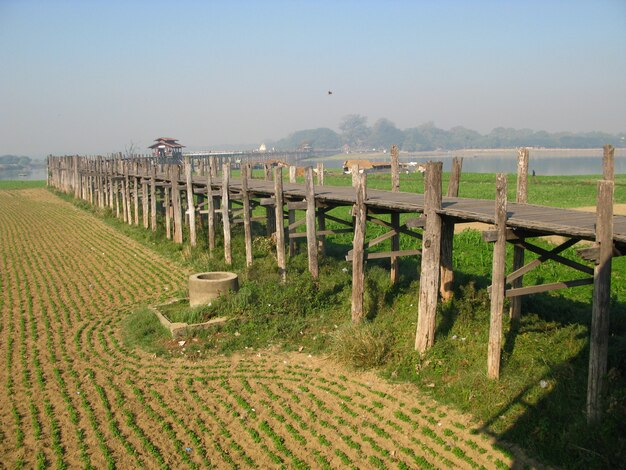 Pont U Bein sur le lac Taungthaman, Amarapura, Myanmar