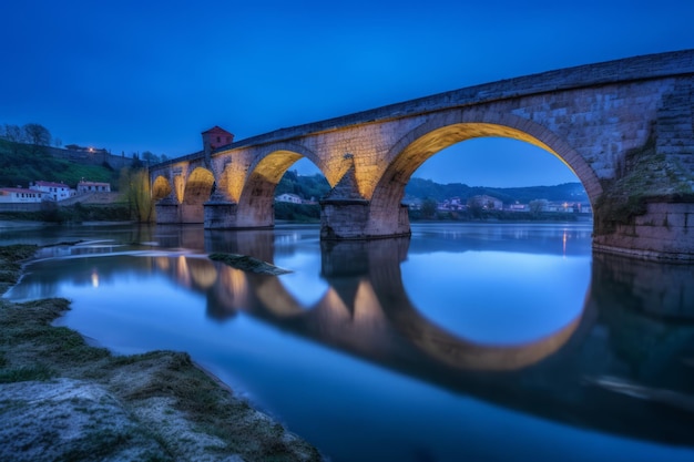 Pont veilleuse scène route générer Ai