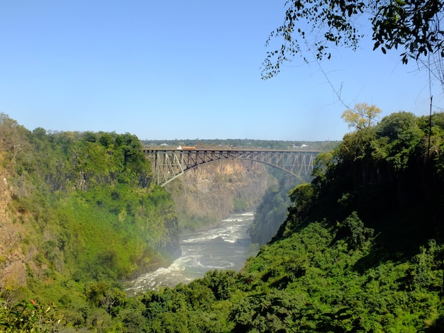 Le pont, Victoria Falls à la frontière de la Zambie et du Zimbabwe