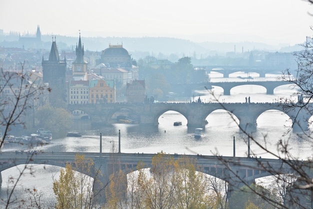 Ponts de Prague sur la Vltava