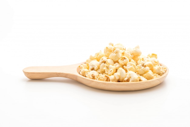 pop-corn sucré sur blanc