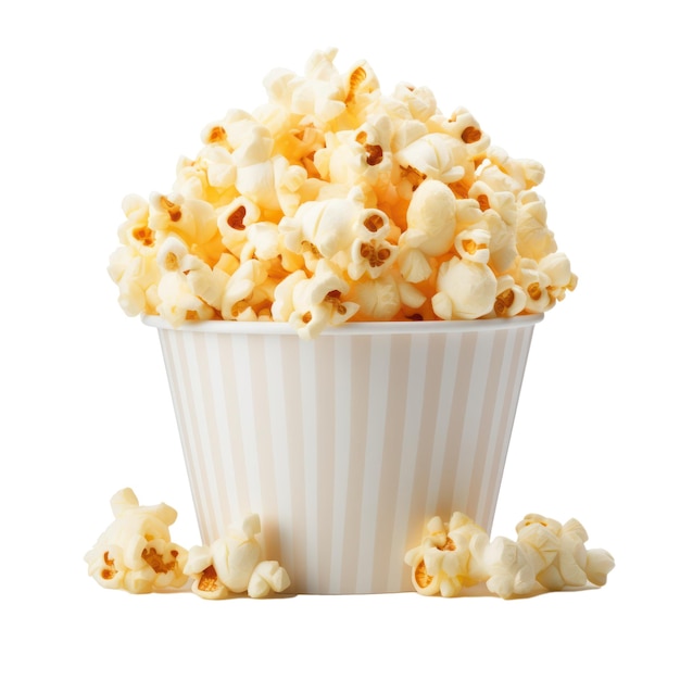 Photo popcorn dans un bol isolé sur fond blanc transparent