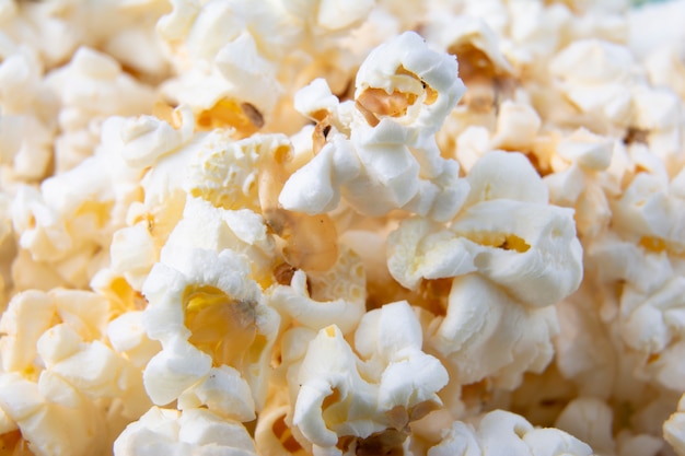 Popcorns gros plan. Macro photo de pop-corn