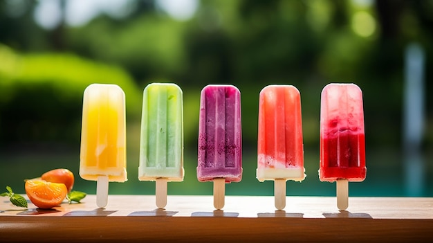 Popsicle Délice glacé coloré sur un bâton dégoulinant de saveurs fruitées ou crémeuses