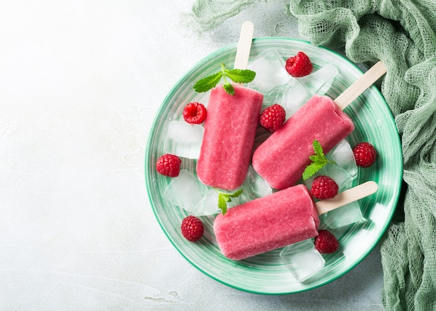 Popsicles Framboises Maison