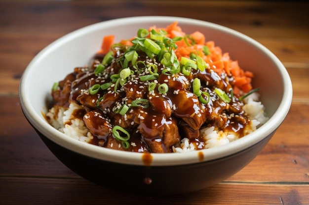 Le porc épicé Teriyaki Donburi