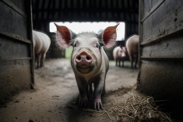 Porc à la ferme porcine AI Generation