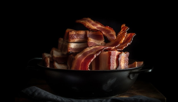 Porc fumé grillé à la perfection un repas gastronomique généré par l'IA