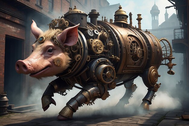 Photo le porc steampunk