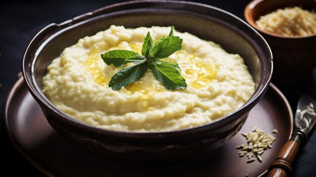 Porridge de mil avec du beurre