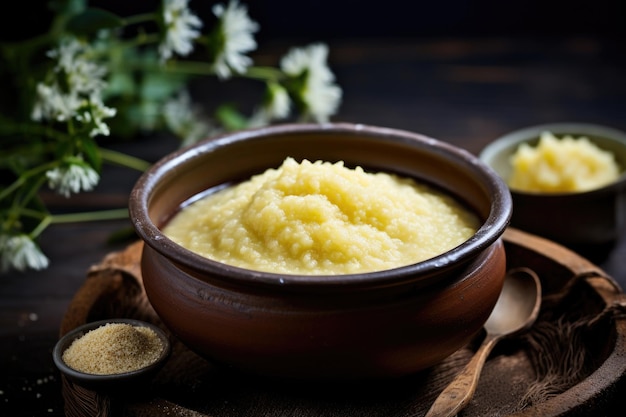 Porridge de millet avec du beurre