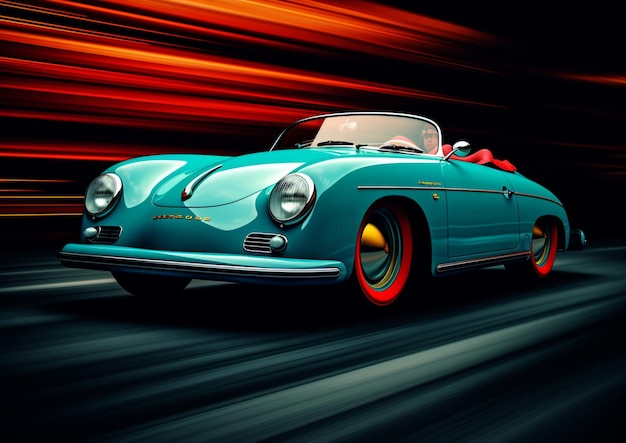 La Porsche 365 Speedster 1954 est un modèle de caméra à mouvement délibéré.