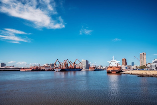 Photo port de commerce de montevideo sur le rio de la plata