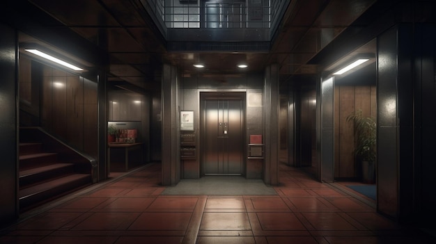Porte d'ascenseur fermée Generative Ai
