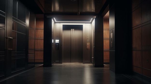 Porte d'ascenseur fermée Generative Ai