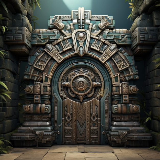 Porte aztèque stylisée