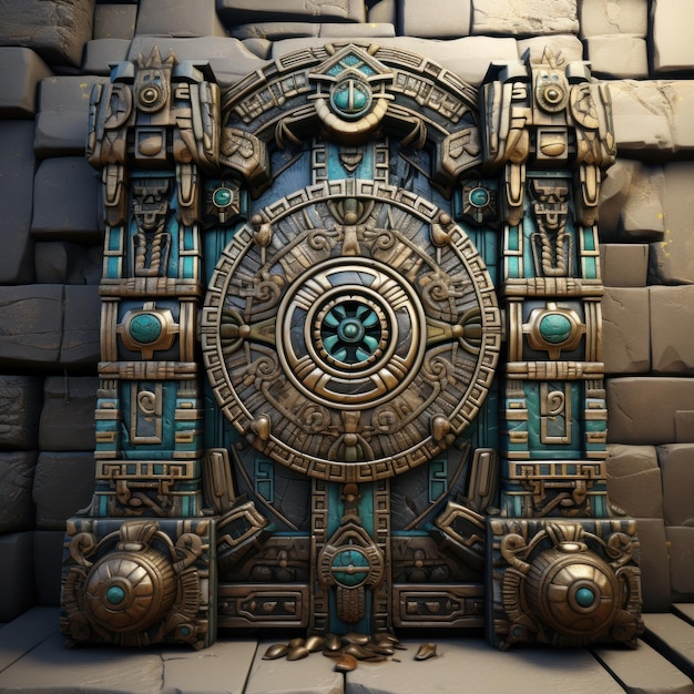 Porte aztèque stylisée