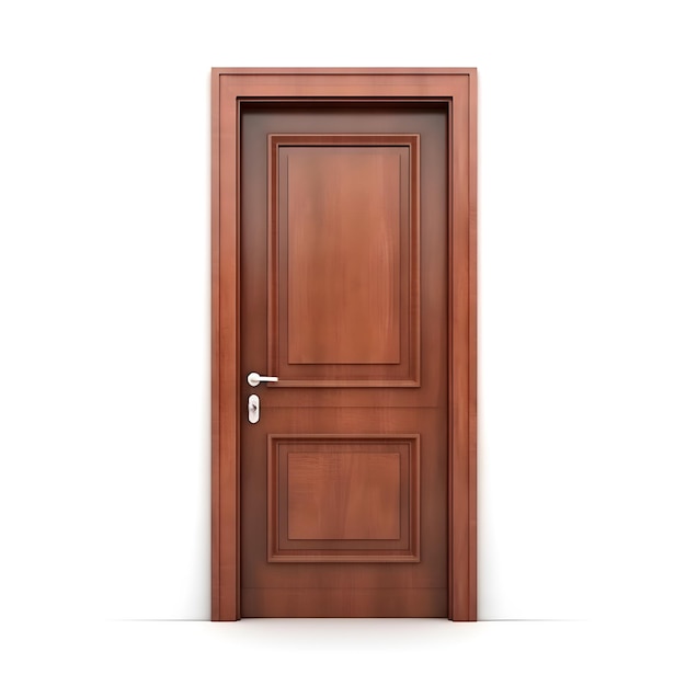 Photo une porte en bois avec un fond blanc