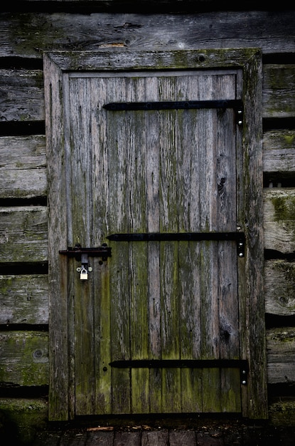 Porte En Bois D'une Maison Abandonnée Lugubre