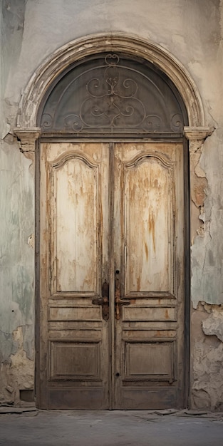 Une porte en bois rustique au charme gothique du sud