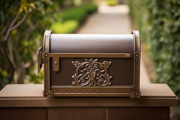 Porte en bois traditionnelle avec détails dorés