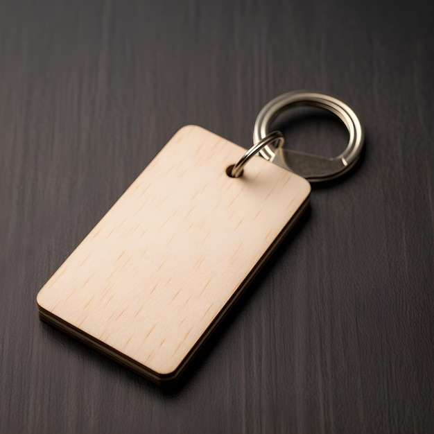 Photo un porte-clés en bois sur une table