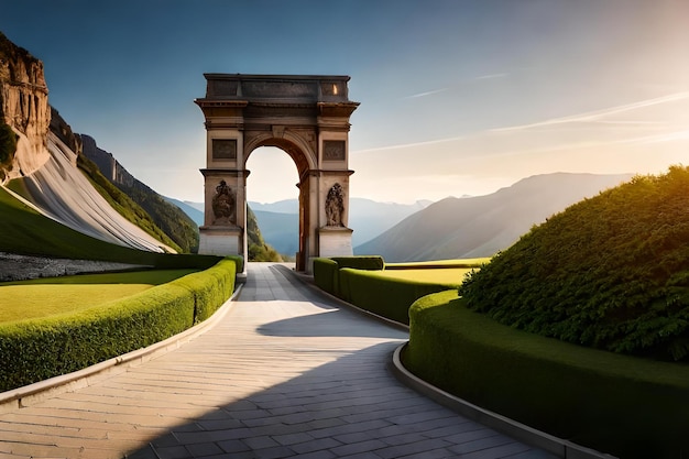 Une porte dans les montagnes