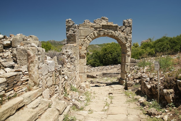 Porte dans la ville antique d'Aspendos à Antalya Turkiye