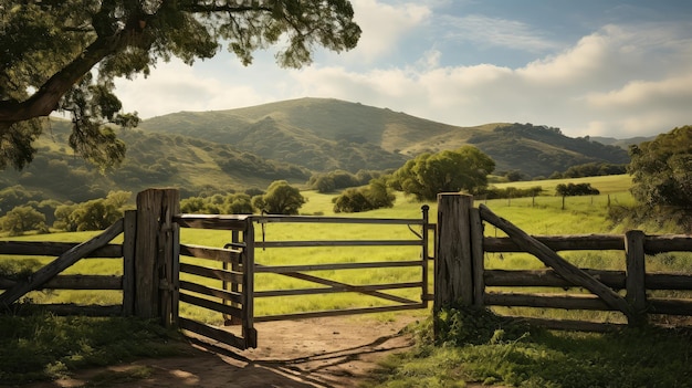 Photo porte de la ferme d'élevage