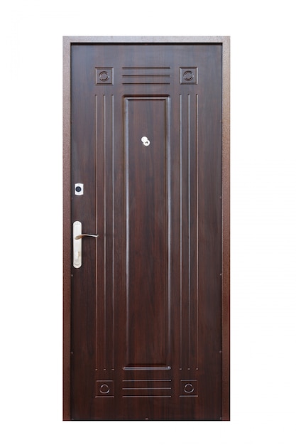 Photo porte fermée en bois marron