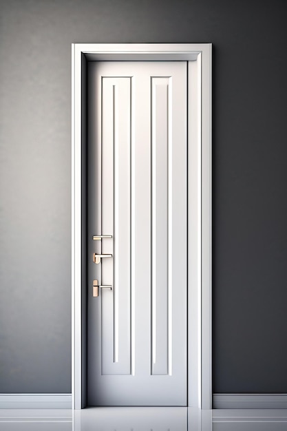 Porte minimaliste isolée sur fond blanc