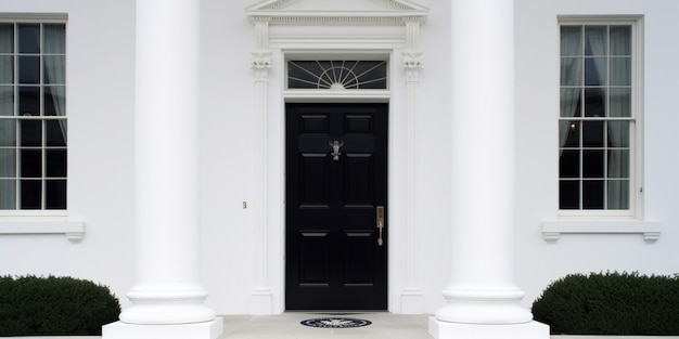 Une porte avec le numéro de la maison blanche 1 dessus