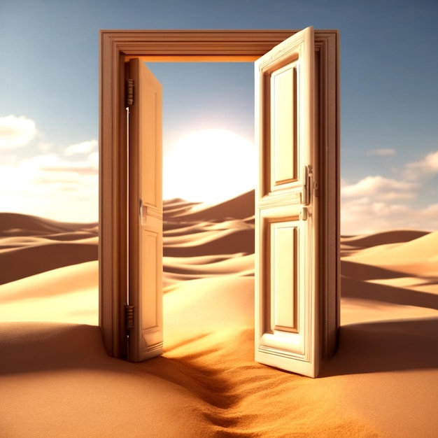 porte ouverte sur le désert