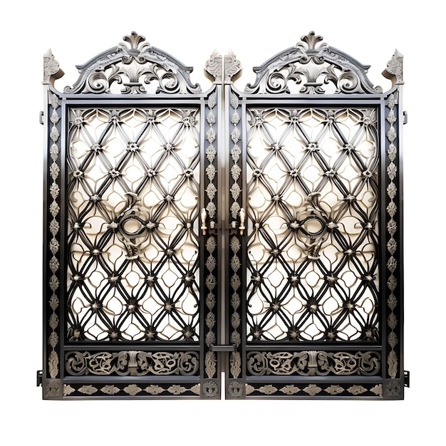 Porte pliable isolée avec verre orné et conception de grille métallique avec concept de conception 3D Ideasc