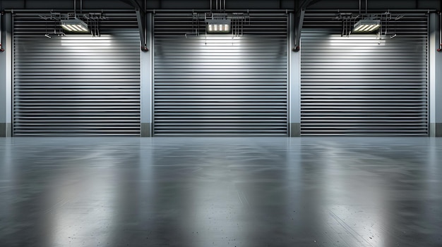 Photo porte à rouleaux ou volet roulant utilisée pour l'entrepôt d'usine ou le hangar