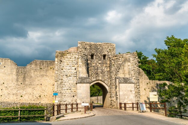 Photo porte saint-jean dans les remparts médiévaux de la province de seine-et-marne en france