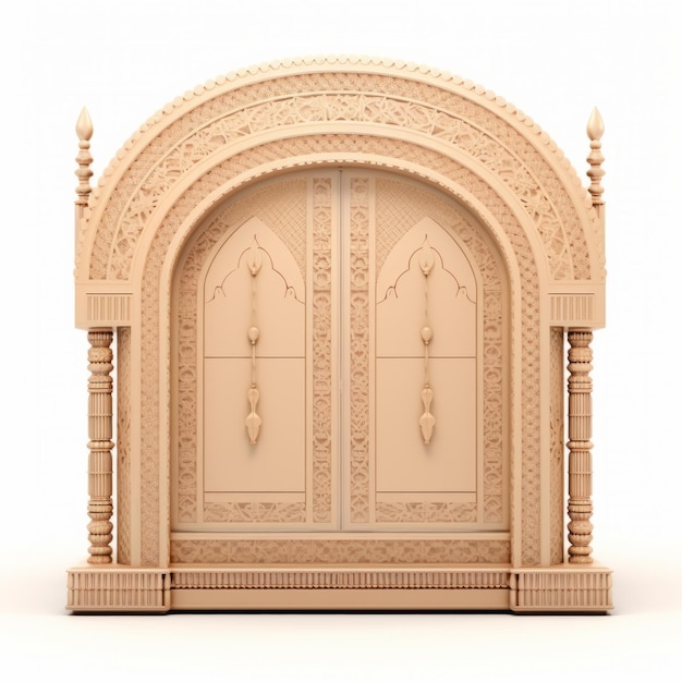 Porte sculptée en bois de modèle 3D haut de gamme pour la décoration