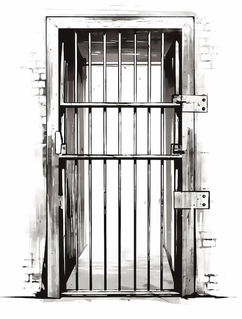 Photo porte de sécurité de la prison crime fermeture métallique de la cellule prisonnier d'acier droit des antécédents criminels