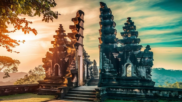 Les portes du temple de Lempuyang Luhur à Bali, en Indonésie