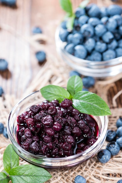 Portion de bleuets en conserve