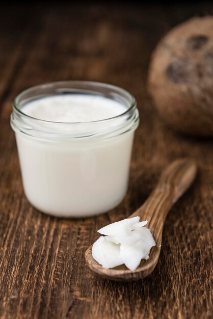 Portion d'huile de noix de coco