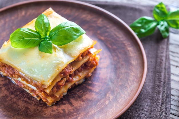 Portion de lasagne classique