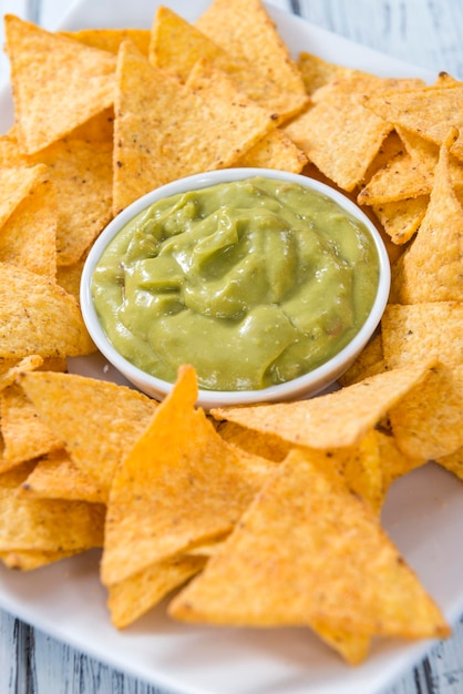 Portion de Nachos avec Guacamole